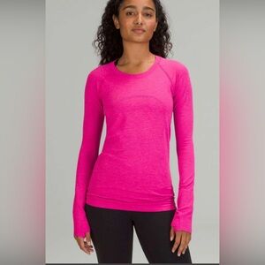 Lululemon swiftly 2.0 long sleeve pow pink hot pink